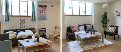 Salon désencombré avant une vente immobilière à Nantes grâce au home staging